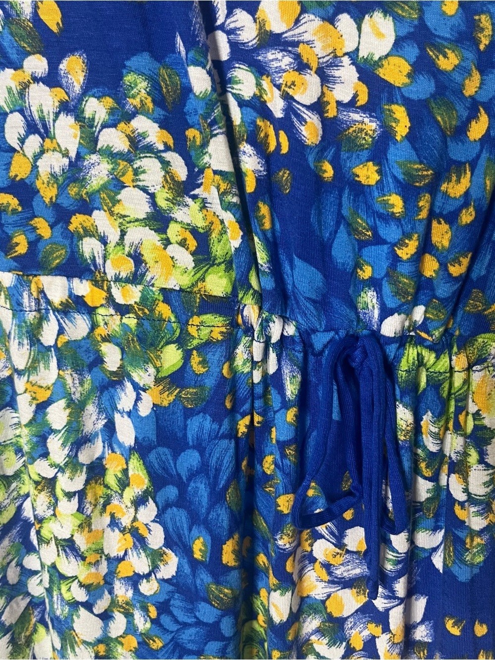 Carole Hochman Heavenly Soft Blue Floral Empire Drawstring Waist Sleep Dress M - Picture 6 of 8